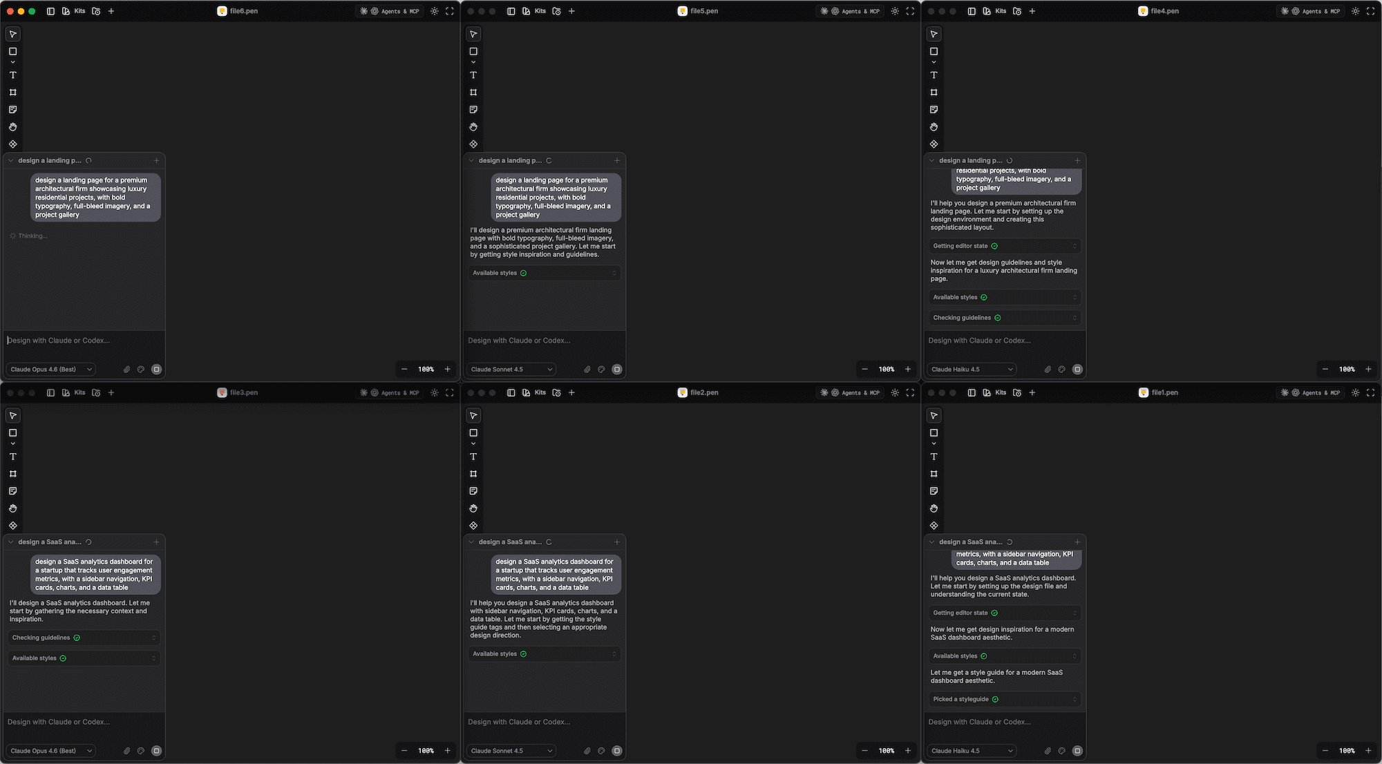 Running multiple Pencil agent windows from CLI